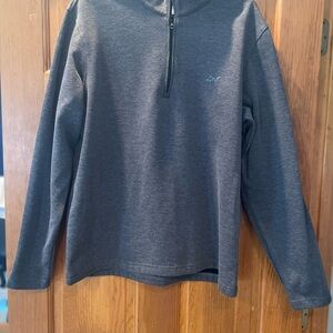 Greg Norman Collection Charcoal Zip-Up Sweater